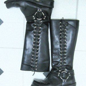 Women's black leather Harley Davidson boots 8.5